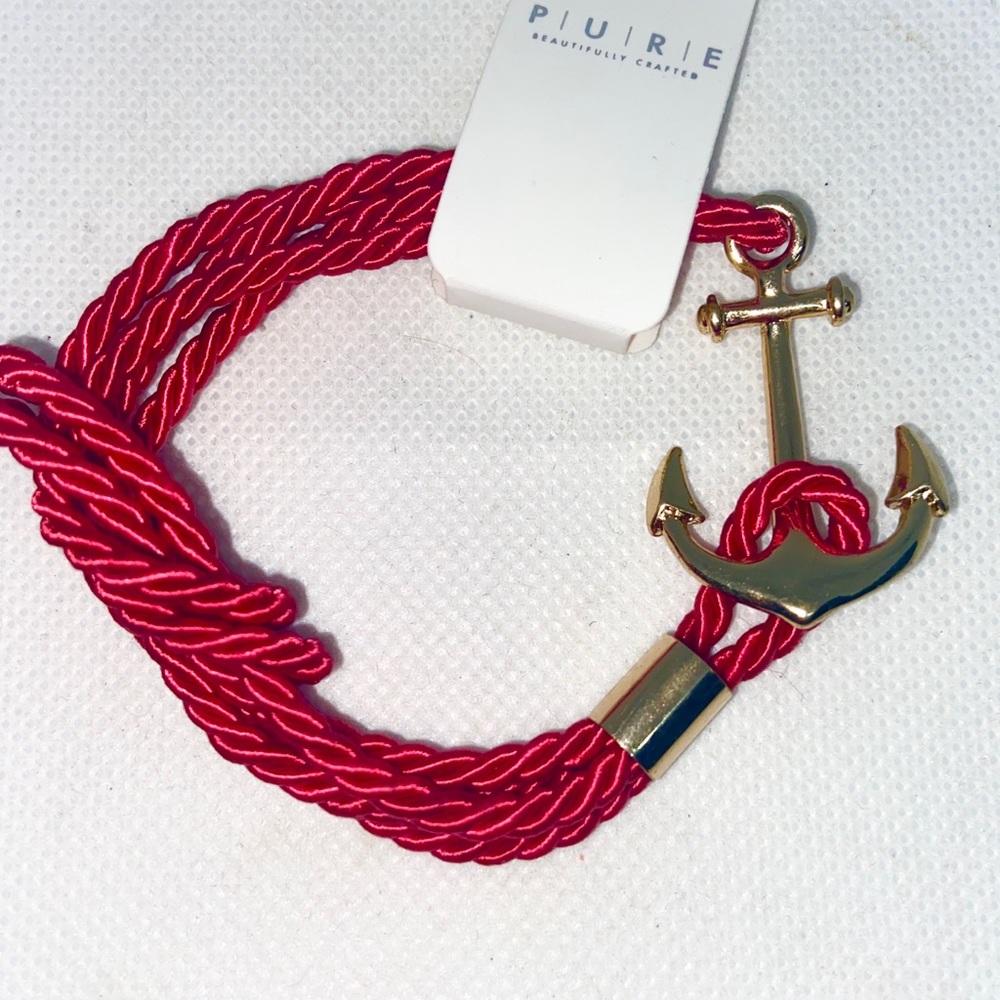 Red Braided Rope Anchor  Bracelet
